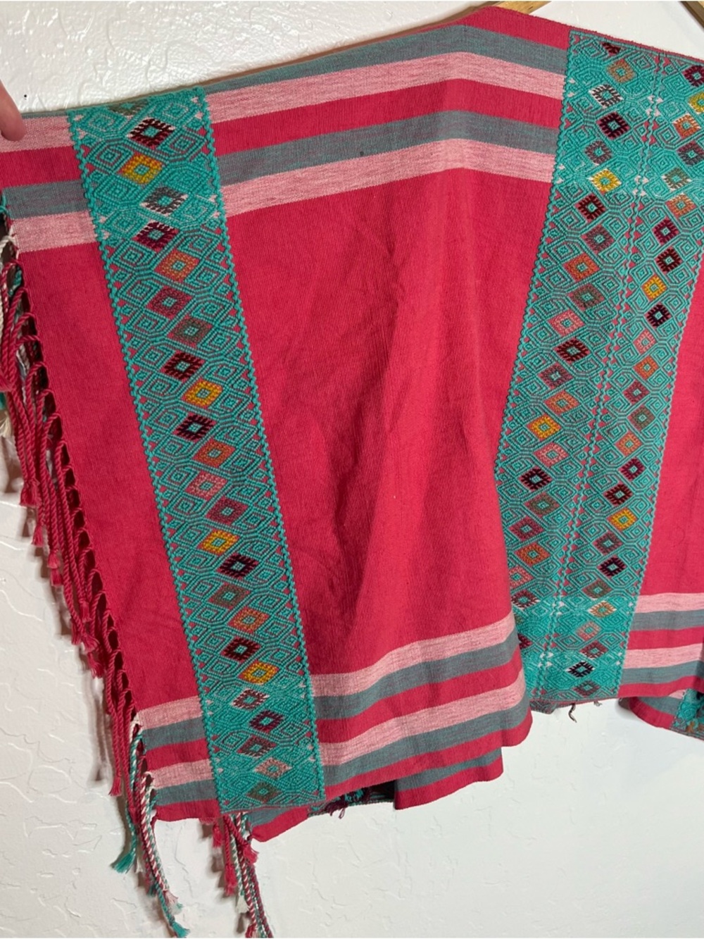 Poncho Bohemian Festival embroidered tassels concert western Aztec OS - Picture 10 of 14